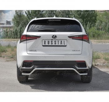 8 349 р. Защита заднего бампера (Ø42 мм волна, нержавейка) Russtal Lexus NX300h Z10 дорестайлинг (2014-2017)  с доставкой в г. Санкт‑Петербург. Увеличить фотографию 4