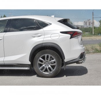 10 899 р. Защита заднего бампера (2 трубы Ø63 и 42 мм, нержавейка) Russtal  Lexus NX  300h (2014-2017)  с доставкой в г. Санкт‑Петербург. Увеличить фотографию 2