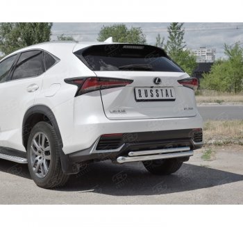 10 899 р. Защита заднего бампера (2 трубы Ø63 и 42 мм, нержавейка) Russtal  Lexus NX  300h (2014-2017)  с доставкой в г. Санкт‑Петербург. Увеличить фотографию 3