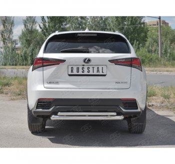 10 899 р. Защита заднего бампера (2 трубы Ø63 и 42 мм, нержавейка) Russtal  Lexus NX  300h (2014-2017)  с доставкой в г. Санкт‑Петербург. Увеличить фотографию 4