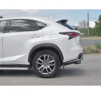 9 649 р. Защита заднего бампера (Ø75х42 мм, нержавейка) Russtal  Lexus NX  300h (2014-2017)  с доставкой в г. Санкт‑Петербург. Увеличить фотографию 2