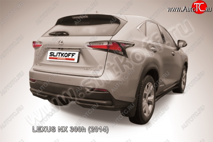 5 999 р. Защита заднего бампера из трубы d57 Slitkoff Lexus NX300h Z10 дорестайлинг (2014-2017) (Цвет: серебристый)  с доставкой в г. Санкт‑Петербург