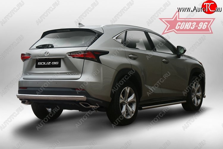 15 434 р. Защита заднего бампера Souz-96 рестайлинг (овал 75х42) Lexus NX200 Z10 дорестайлинг (2014-2017)  с доставкой в г. Санкт‑Петербург