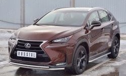 17 999 р. Защита переднего бампера (2 трубыØ42 мм, нержавейка) Russtal Lexus NX200 Z10 дорестайлинг (2014-2017)  с доставкой в г. Санкт‑Петербург. Увеличить фотографию 2