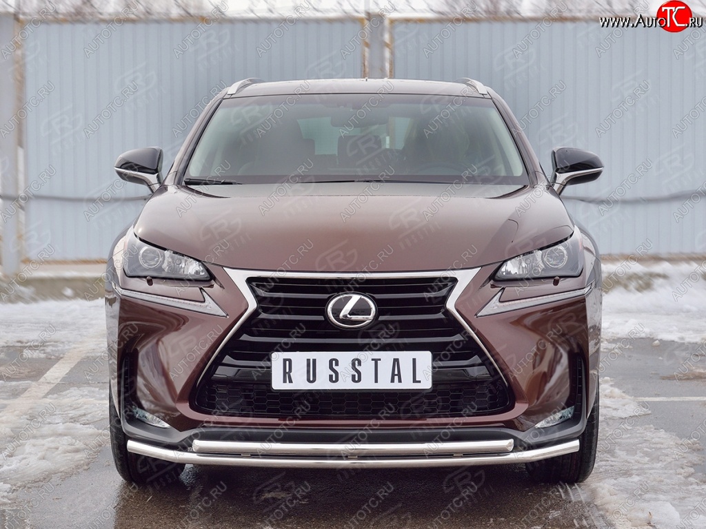 17 999 р. Защита переднего бампера (2 трубыØ42 мм, нержавейка) Russtal Lexus NX200 Z10 дорестайлинг (2014-2017)  с доставкой в г. Санкт‑Петербург