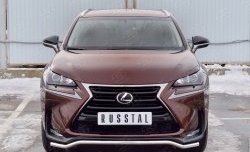 Защита переднего бампера (Ø42 мм, волна, нержавейка) Russtal Lexus NX 200 Z10 дорестайлинг (2014-2017)