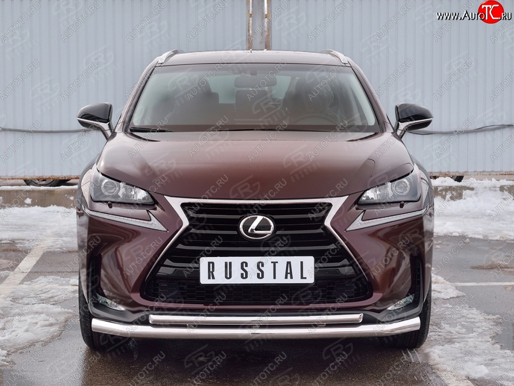 19 799 р. Защита переднего бампера (2 трубыØ63 и 42 мм, нержавейка) Russtal Lexus NX200 Z10 дорестайлинг (2014-2017)  с доставкой в г. Санкт‑Петербург