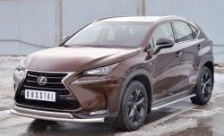 21 349 р. Защита переднего бампера (2 трубыØ63 и 75х42 мм, нержавейка) Russtal Lexus NX200 Z10 дорестайлинг (2014-2017)  с доставкой в г. Санкт‑Петербург. Увеличить фотографию 2