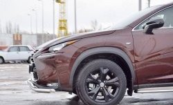 21 349 р. Защита переднего бампера (2 трубыØ63 и 75х42 мм, нержавейка) Russtal Lexus NX200 Z10 дорестайлинг (2014-2017)  с доставкой в г. Санкт‑Петербург. Увеличить фотографию 3