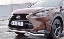 17 899 р. Защита переднего бампера (Ø63 мм волна, нержавейка) Russtal  Lexus NX200  Z10 (2014-2017) дорестайлинг  с доставкой в г. Санкт‑Петербург. Увеличить фотографию 4