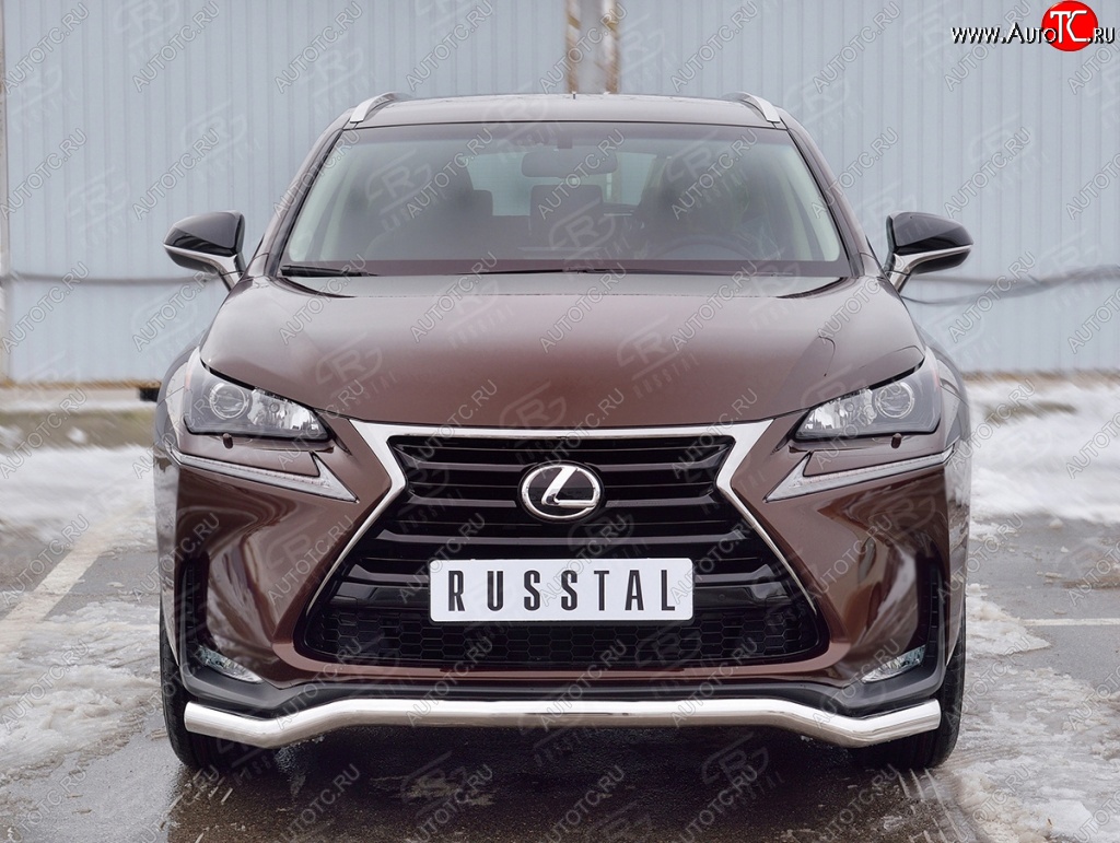 17 899 р. Защита переднего бампера (Ø63 мм волна, нержавейка) Russtal Lexus NX200 Z10 дорестайлинг (2014-2017)  с доставкой в г. Санкт‑Петербург