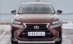 Защита переднего бампера (Ø75х42 мм, нержавейка) Russtal Lexus NX 200 Z10 дорестайлинг (2014-2017)