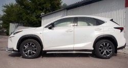 21 549 р. Защита порогов из круглой трубы диаметром 63 мм Russtal  Lexus NX200  Z10 (2014-2017) дорестайлинг  с доставкой в г. Санкт‑Петербург. Увеличить фотографию 2