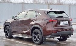 14 549 р. Защита заднего бампера (Ø42 мм уголки, нержавейка) SLITKOFF Lexus NX200 Z10 дорестайлинг (2014-2017)  с доставкой в г. Санкт‑Петербург. Увеличить фотографию 2