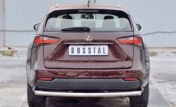 Защита заднего бампера (Ø63 мм, нержавейка) Russtal Lexus NX200 Z10 дорестайлинг (2014-2017)