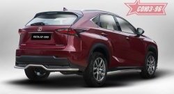 14 084 р. Волнистая защита заднего бампера d42 ( одна выхлопная труба ) Souz-96 Lexus NX200 Z10 дорестайлинг (2014-2017)  с доставкой в г. Санкт‑Петербург. Увеличить фотографию 1