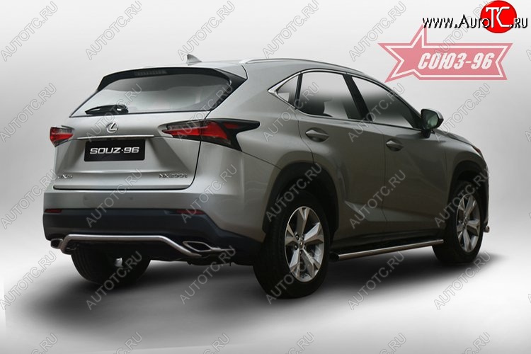 13 319 р. Узкая защита заднего бампера d42 Souz-96  Lexus NX200  Z10 (2014-2017) дорестайлинг  с доставкой в г. Санкт‑Петербург