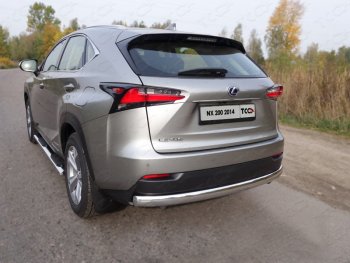 22 799 р. Защита заднего бампера (овальная) ТСС (нержавейка d75х42 мм)  Lexus NX  200 (2014-2017) Z10 дорестайлинг  с доставкой в г. Санкт‑Петербург. Увеличить фотографию 1