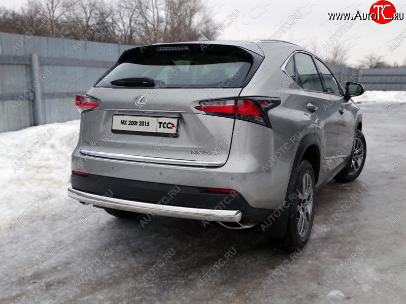 22 799 р. Защита заднего бампера (овальная) ТСС (нержавейка d75х42 мм)  Lexus NX  200 (2014-2017) Z10 дорестайлинг  с доставкой в г. Санкт‑Петербург