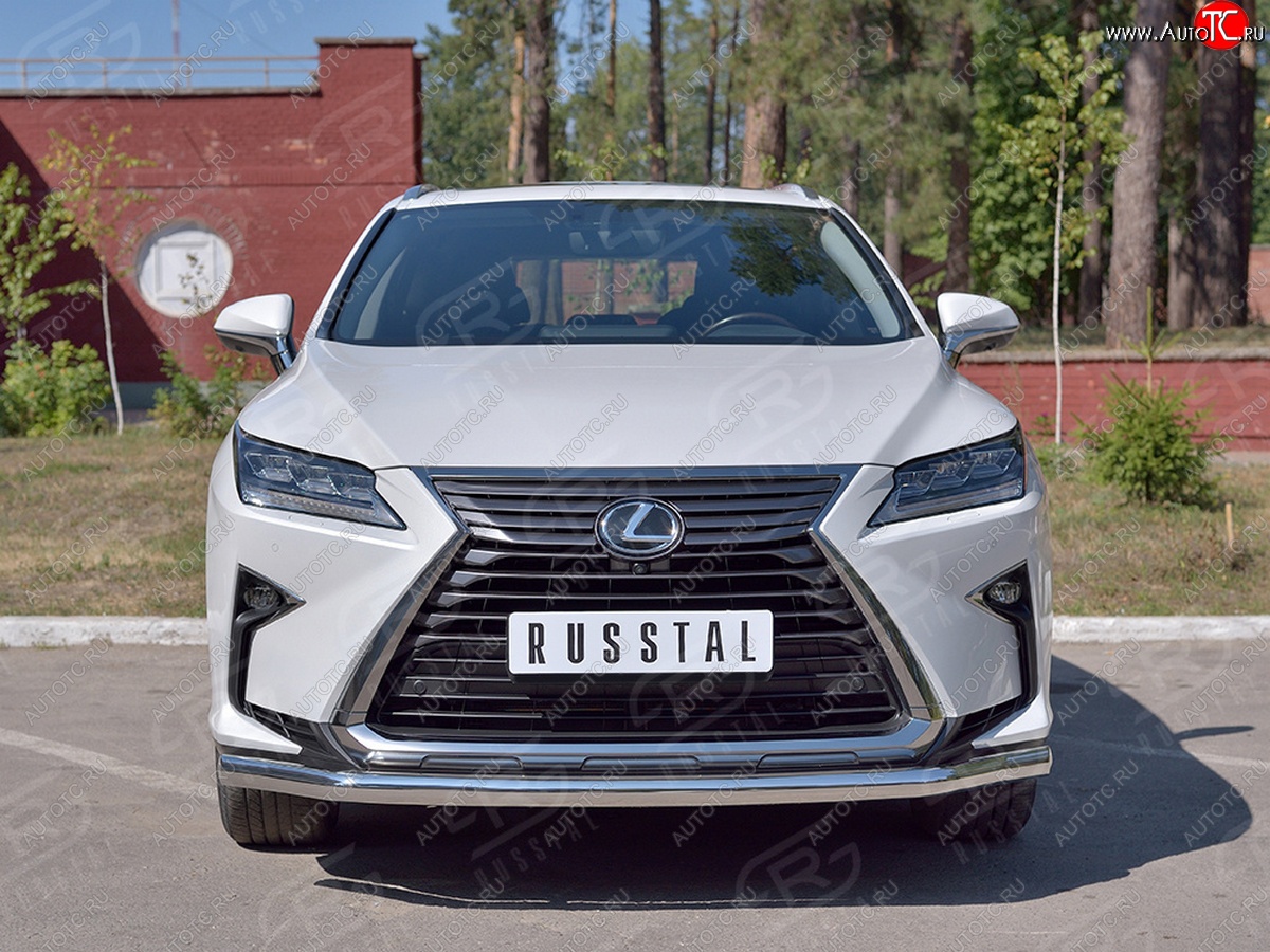 20 099 р. Защита переднего бампера (Ø63 мм, нержавейка, кроме F-Sport) Russtal Lexus RX350L AL20 рестайлинг (2019-2022)  с доставкой в г. Санкт‑Петербург