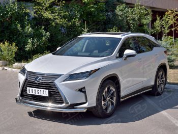 20 099 р. Защита переднего бампера (Ø63 мм, нержавейка, кроме F-Sport) Russtal Lexus RX350L AL20 рестайлинг (2019-2022)  с доставкой в г. Санкт‑Петербург. Увеличить фотографию 2