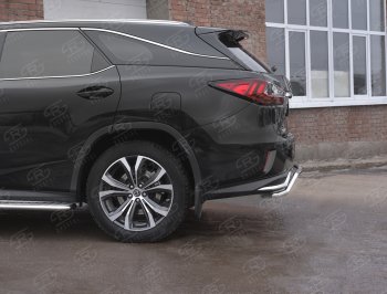 16 649 р. Защита заднего бампера (Ø42 мм волна, нержавейка, NOT F-SPORT) Russtal Lexus RX350L AL20 дорестайлинг (2017-2019)  с доставкой в г. Санкт‑Петербург. Увеличить фотографию 3