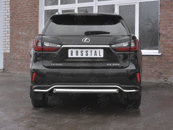 12 249 р. Защита заднего бампера (Ø63 мм, нержавейка, NOT F-SPORT) Russtal Lexus RX350L AL20 дорестайлинг (2017-2019)  с доставкой в г. Санкт‑Петербург. Увеличить фотографию 1