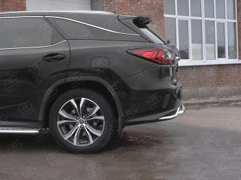 12 249 р. Защита заднего бампера (Ø63 мм, нержавейка, NOT F-SPORT) Russtal  Lexus RX350L  AL20 (2017-2022) дорестайлинг, рестайлинг  с доставкой в г. Санкт‑Петербург. Увеличить фотографию 3