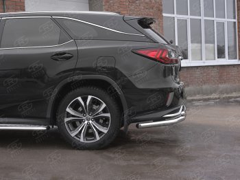 21 699 р. Защита заднего бампера (Ø63 и 42 мм, нержавейка, NOT F-SPORT) Russtal Lexus RX350L AL20 дорестайлинг (2017-2019)  с доставкой в г. Санкт‑Петербург. Увеличить фотографию 3