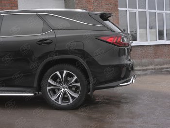 12 949 р. Защита заднего бампера (Ø75х42 мм, нержавейка, NOT F-SPORT) Russtal Lexus RX350L AL20 дорестайлинг (2017-2019)  с доставкой в г. Санкт‑Петербург. Увеличить фотографию 1