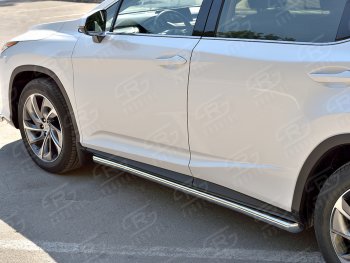 22 499 р. Защита порогов (Ø63 мм, нержавейка, кроме F-sport) SLITKOFF  Lexus RX350L  AL20 (2017-2022) дорестайлинг, рестайлинг (Металлические торцы под 45°)  с доставкой в г. Санкт‑Петербург. Увеличить фотографию 2