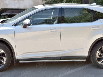 22 499 р. Защита порогов (Ø63 мм, нержавейка, кроме F-sport) SLITKOFF  Lexus RX350L  AL20 (2017-2022) дорестайлинг, рестайлинг (Металлические торцы под 45°)  с доставкой в г. Санкт‑Петербург. Увеличить фотографию 3