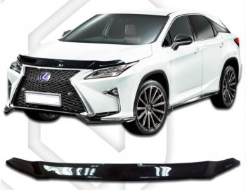 1 899 р. Дефлектор капота CA-Plastiс  Lexus RX ( 350,  200T) (2015-2019) (Classic черный, Без надписи)  с доставкой в г. Санкт‑Петербург. Увеличить фотографию 1