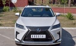 Защита переднего бампера (2 трубыØ63 и 42 мм, нержавейка) Russtal Lexus RX 200T AL20 дорестайлинг (2015-2017)