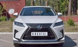 Защита переднего бампера (Ø63 мм, нержавейка) Russtal Lexus RX 200T AL20 дорестайлинг (2015-2017)