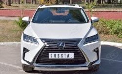 Защита переднего бампера (Ø75х42 мм, нержавейка) Russtal Lexus RX 200T AL20 дорестайлинг (2015-2017)