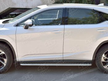 25 849 р. Широкая защита порогов с трубой диаметром 42 мм SLITKOFF v2 Lexus RX 200T AL20 дорестайлинг (2015-2017)  с доставкой в г. Санкт‑Петербург. Увеличить фотографию 3