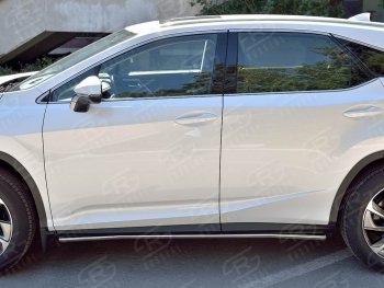 13 849 р. Защита порогов Russtal из круглой трубы диаметром 42 мм v3 Lexus RX 200T AL20 дорестайлинг (2015-2017)  с доставкой в г. Санкт‑Петербург. Увеличить фотографию 2