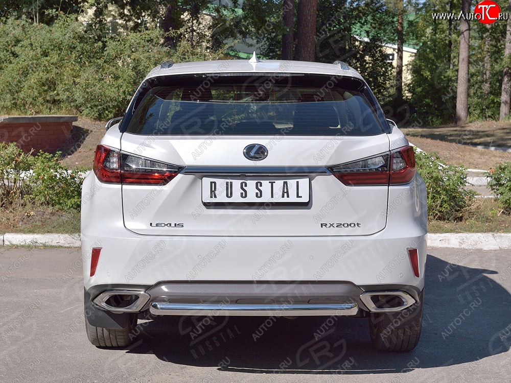 18 799 р. Защита заднего бампера (Ø63 мм, окрашенная) SLITKOFF  Lexus RX  200T (2015-2017) AL20 дорестайлинг  с доставкой в г. Санкт‑Петербург