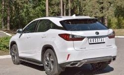 21 999 р. Защита заднего бампера диаметром 63 мм с изгибом SLITKOFF  Lexus RX  200T (2015-2017) AL20 дорестайлинг  с доставкой в г. Санкт‑Петербург. Увеличить фотографию 2