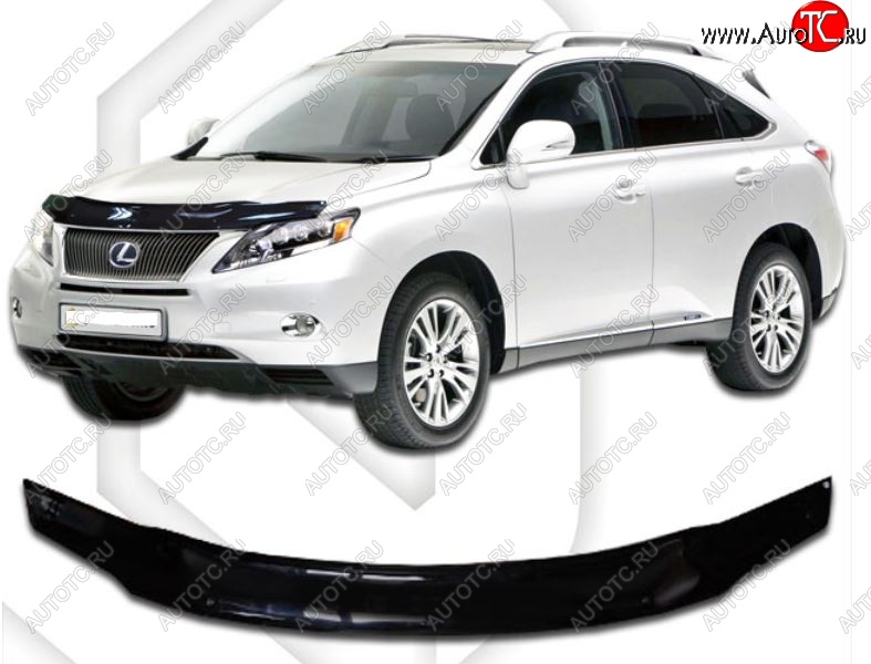 2 699 р. Дефлектор капота CA-Plastic  Lexus RX  270 (2010-2012) (Classic черный, Без надписи)  с доставкой в г. Санкт‑Петербург