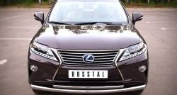 14 899 р. Защита переднего бампера (2 трубыØ63 и 42 мм, нержавейка) Russtal Lexus RX350 AL10 дорестайлинг (2008-2012)  с доставкой в г. Санкт‑Петербург. Увеличить фотографию 1