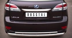 Защита заднего бампера (Ø76 и 42 мм с перемычками, нержавейка) Russtal Lexus RX350 AL10 дорестайлинг (2008-2012)