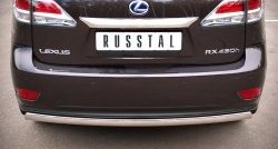 16 849 р. Защита заднего бампера (Ø75x42 мм, нержавейка) Russtal Lexus RX270 AL10 дорестайлинг (2010-2012)  с доставкой в г. Санкт‑Петербург. Увеличить фотографию 1