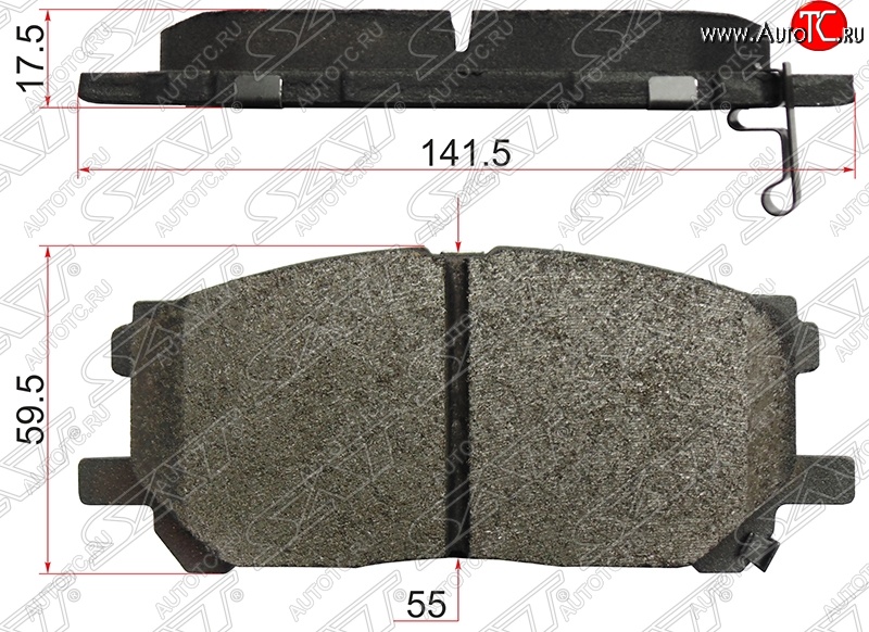 1 379 р. Колодки тормозные SAT (передние)  Lexus RX270  AL10 (2010-2012), Lexus RX350  AL10 (2008-2012), Lexus RX450H  AL10 (2009-2012), Toyota Harrier  XU30 (2003-2013), Toyota Highlander  XU40 (2007-2010)  с доставкой в г. Санкт‑Петербург