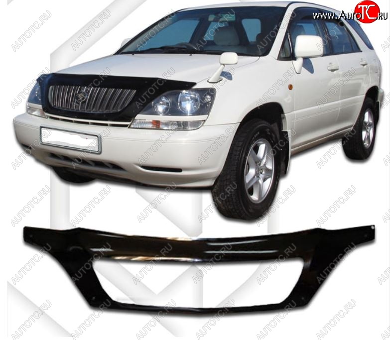 2 479 р. Дефлектор капота CA-Plastiс exclusive Lexus RX300 XU10 дорестайлинг (1995-2001) (Classic черный, Без надписи)  с доставкой в г. Санкт‑Петербург