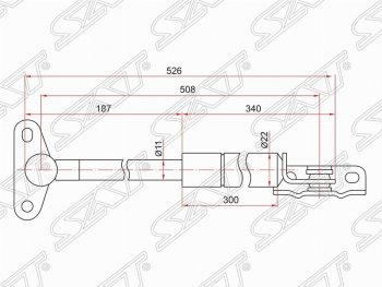 1 069 р. Левый упор крышки багажника SAT (газовый)  Lexus RX300  XU10 (1995-2001), Toyota Harrier  XU10 (1997-2003)  с доставкой в г. Санкт‑Петербург. Увеличить фотографию 1