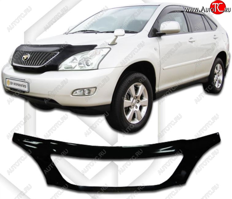 2 799 р. Дефлектор капота CA-Plastiс exclusive  Lexus RX300  XU30 - RX400H  XU30 (Classic черный, Без надписи)  с доставкой в г. Санкт‑Петербург