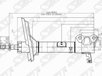 Правый амортизатор задний 4WD SAT Lexus RX300 XU30 дорестайлинг (2003-2006)