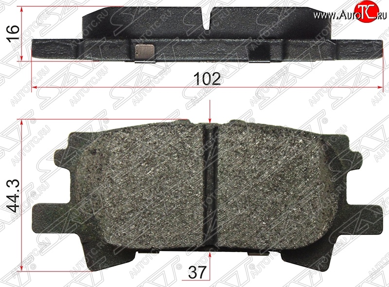 799 р. Колодки тормозные SAT (задние)  Lexus RX300  XU30 (2003-2006), Lexus RX330  XU30 (2003-2006), Lexus RX350  XU30 (2003-2006), Toyota Harrier  XU30 (2003-2013), Toyota Highlander ( XU20,  XU40) (2000-2010), Toyota Kluger ( XU20,  XU40) (2000-2010)  с доставкой в г. Санкт‑Петербург